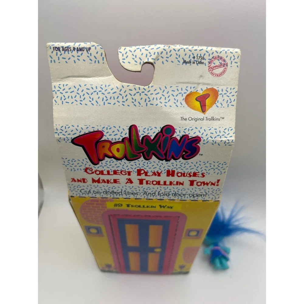 Vintage Trollkins Graduate Play House Toymakers‎ #1750 & Blue Troll Doll READ: